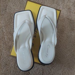 Sam Edelman Circus NY Women's Frances Heeled Sandal White 6.5 NEW!!!